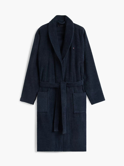 Tommy Hilfiger Cotton Towelling Bathrobe – Navy Blazer