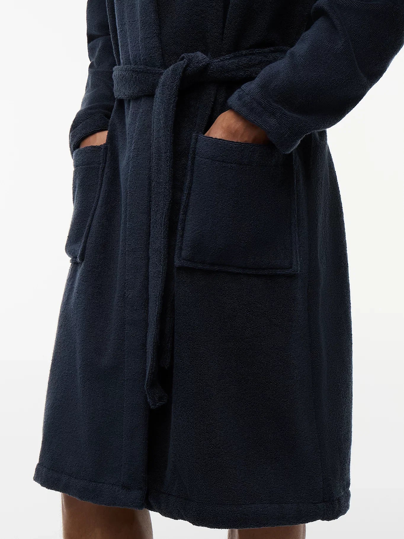 Tommy Hilfiger Pure Cotton Hooded Bathrobe Navy Blazer