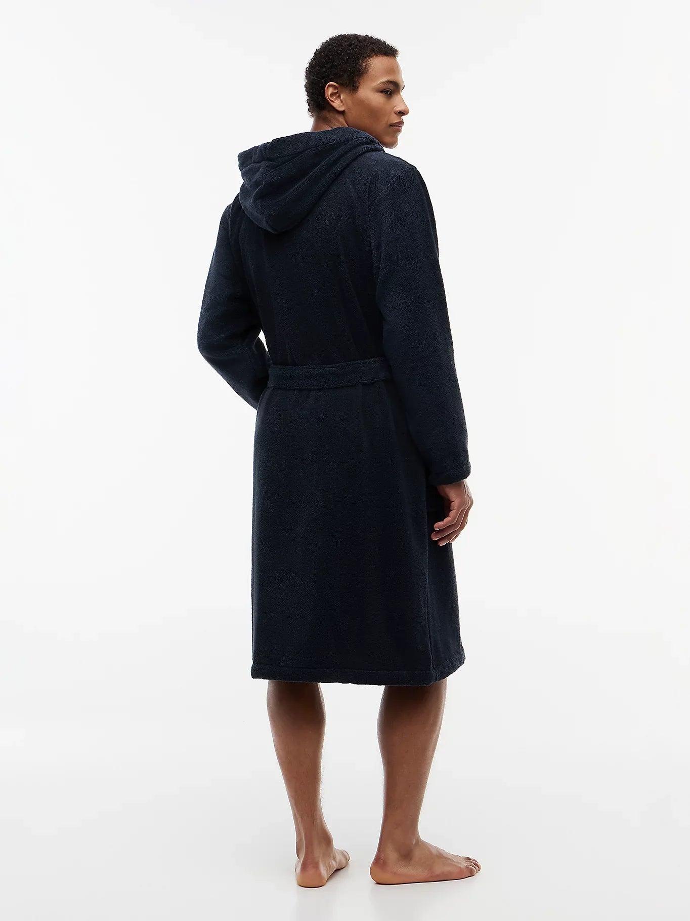 Tommy Hilfiger Pure Cotton Hooded Bathrobe Navy Blazer