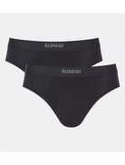 Sloggi Men's EVER Ease 2 Pack Midi Briefs - Black