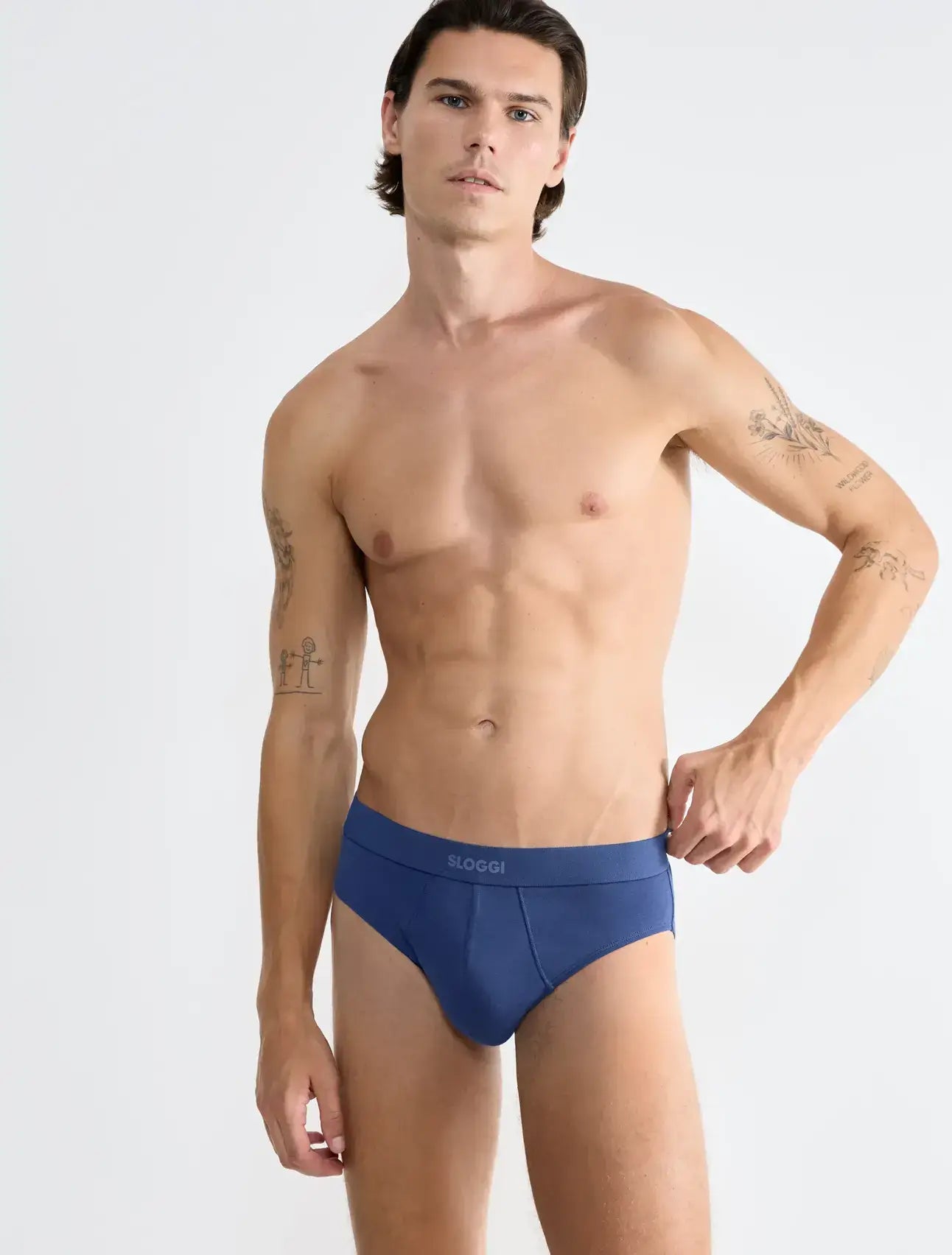 Sloggi Men's EVER Ease 2 Pack Midi Briefs - Deep Cobalt