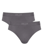 Sloggi Men’s SLG Midi Briefs 2 Pack – Organic Cotton, Shiver Grey