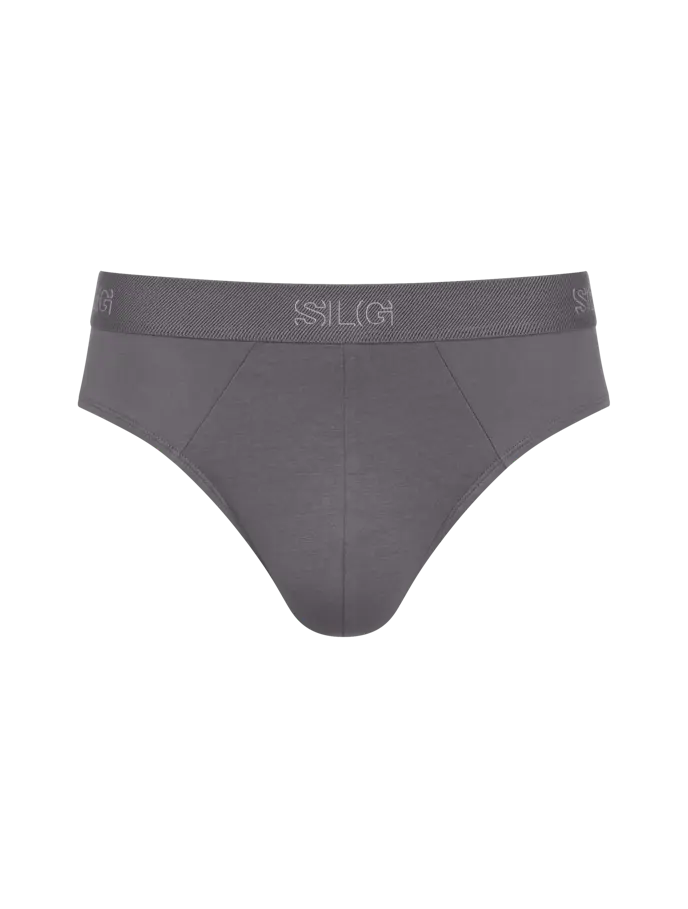 Sloggi Men’s SLG Midi Briefs 2 Pack – Organic Cotton, Blue & Grey