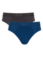 Sloggi Men’s SLG Midi Briefs 2 Pack – Organic Cotton, Blue / Charcoal