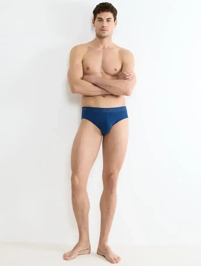 Sloggi Men’s SLG Midi Briefs 2 Pack – Organic Cotton, Blue / Charcoal
