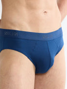 Sloggi Men’s SLG Midi Briefs 2 Pack – Organic Cotton, Blue & Grey
