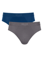Sloggi Men’s SLG Midi Briefs 2 Pack – Organic Cotton, Blue & Grey