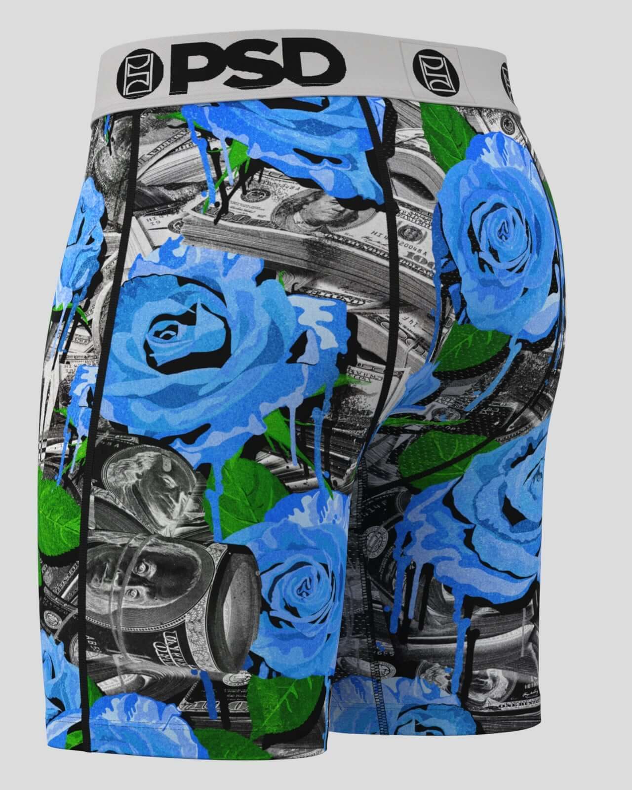 PSD Rose Dripin 7" Boxer Briefs - Breathable MicroMesh Pouch