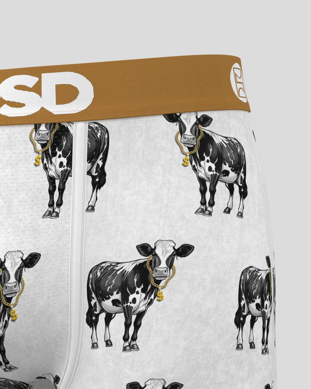 PSD Underwear 7" Boxer Briefs - Breathable MicroMesh Pouch, Cash Cow