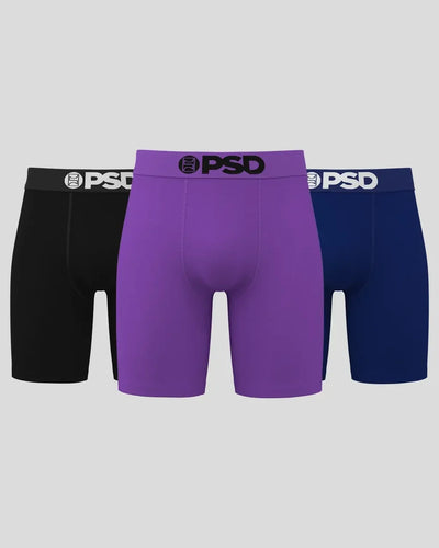 PSD Dark Royal Men’s Cotton 3 Pack Boxer Briefs – Moisture-Wicking Stretch