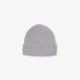 Lacoste RB0001 silver chine grey rib knit wool beanie front
