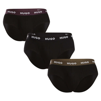 HUGO 3-Pack Classic Logo Briefs, Black  Multi