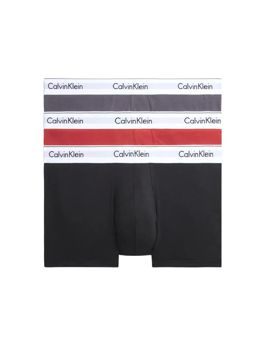 Calvin Klein 3 Pack Trunks Modern Cotton - Phanthom / Cinnabar / Rabbit