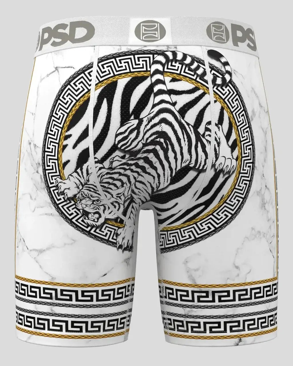 PSD Rich Tiger, Standard Length Underwear 7" Boxer Briefs - White