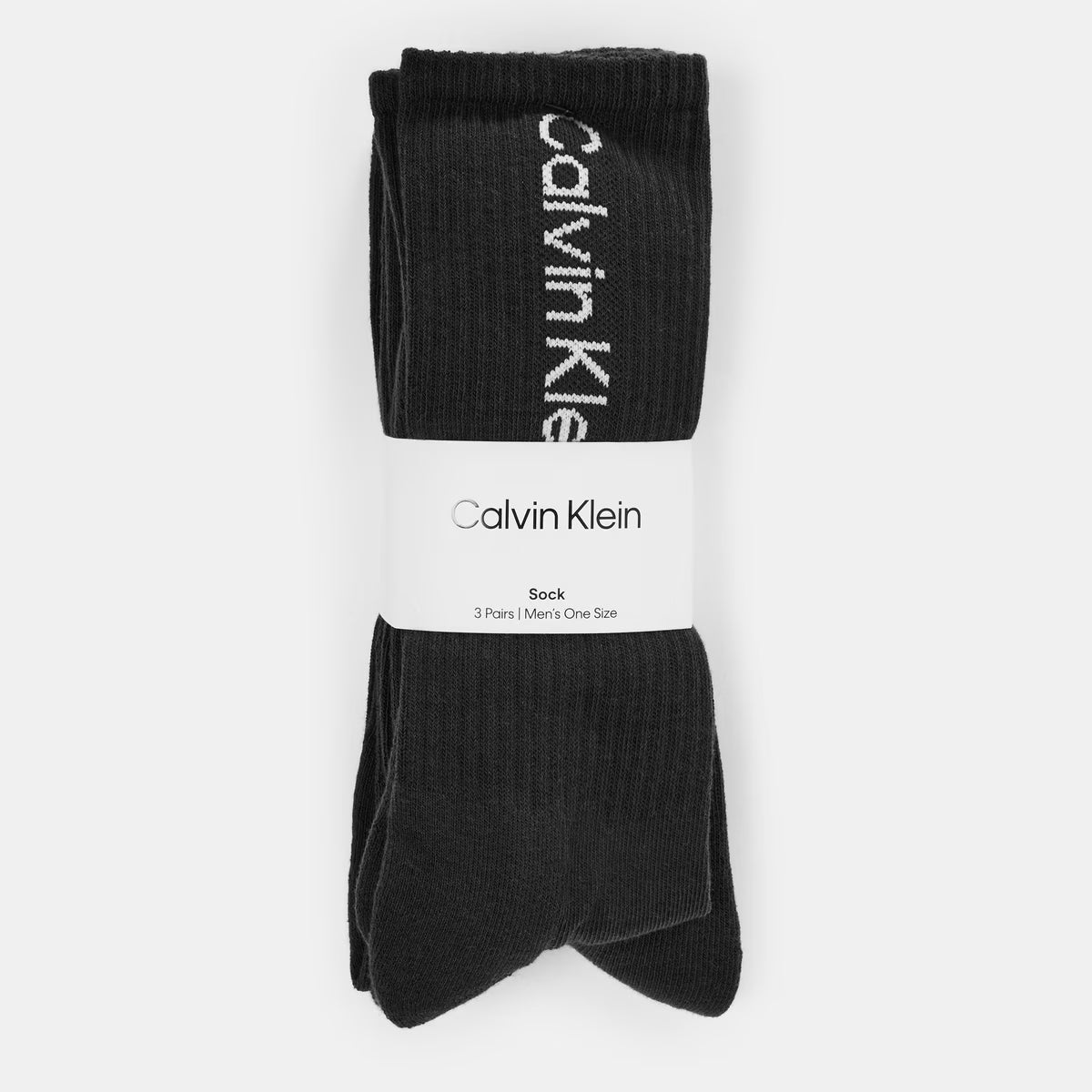 Calvin Klein Men's 3 Pack Logo Crew Socks - Black - Pack