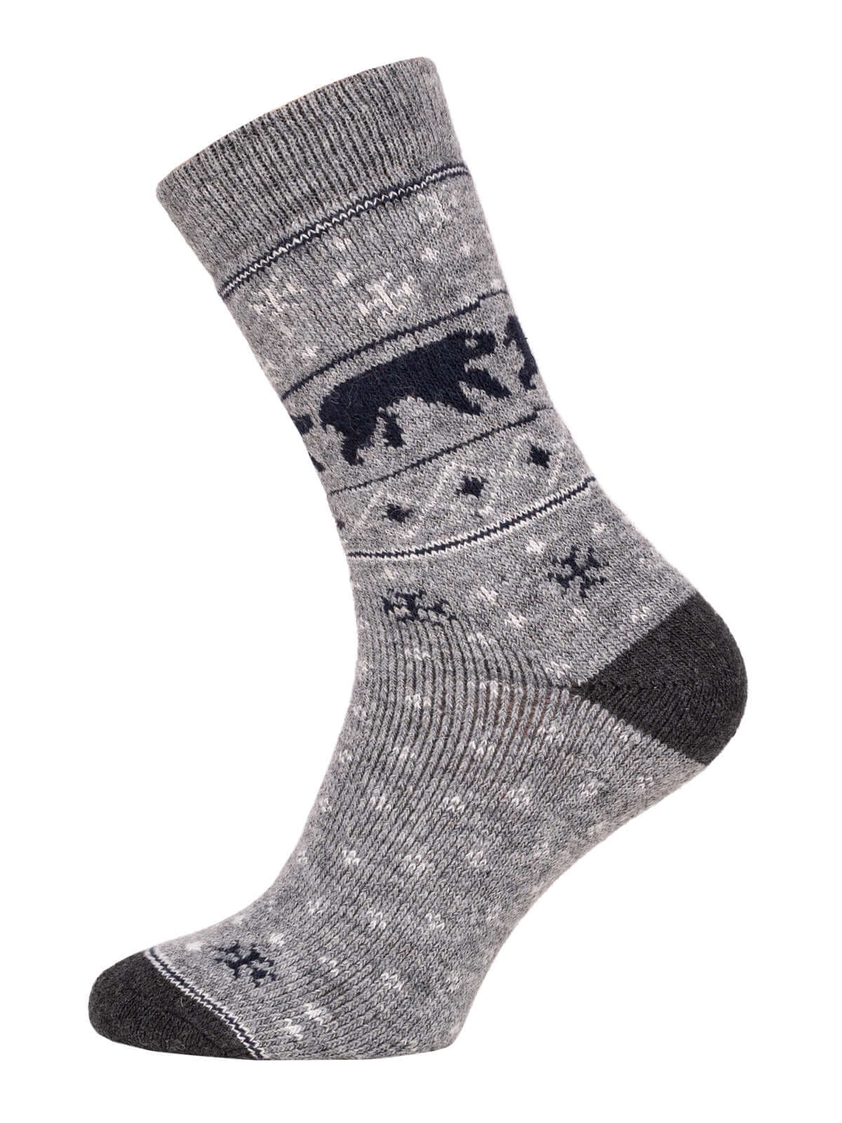 Polar Bear Wool Socks | Norwegian Style Nordic Winter Socks, Pack of 1