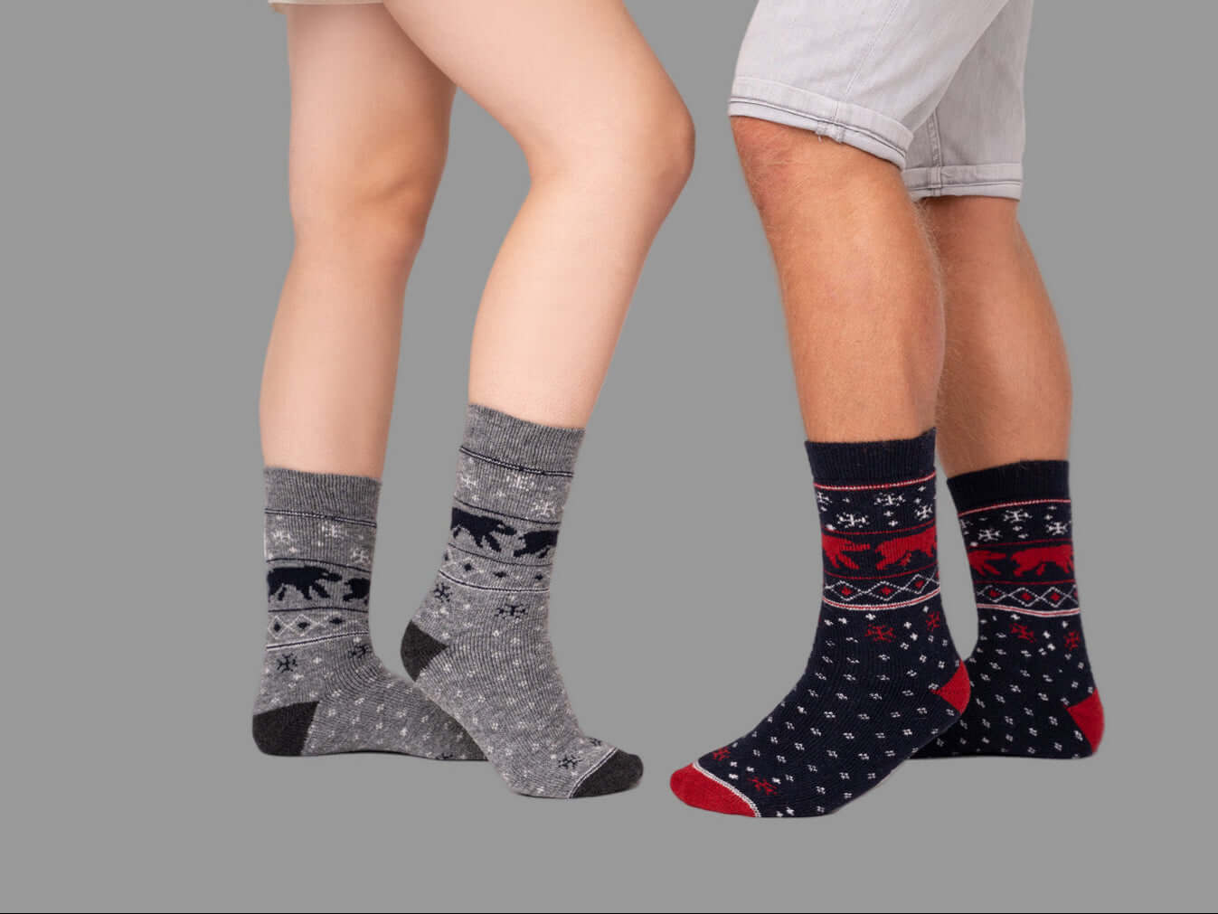 Polar Bear Wool Socks | Norwegian Style Nordic Winter Socks, Pack of 1