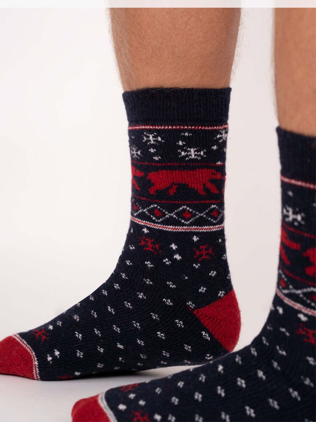 Polar Bear Wool Socks | Norwegian Style Nordic Design Winter Socks, Pack of 1