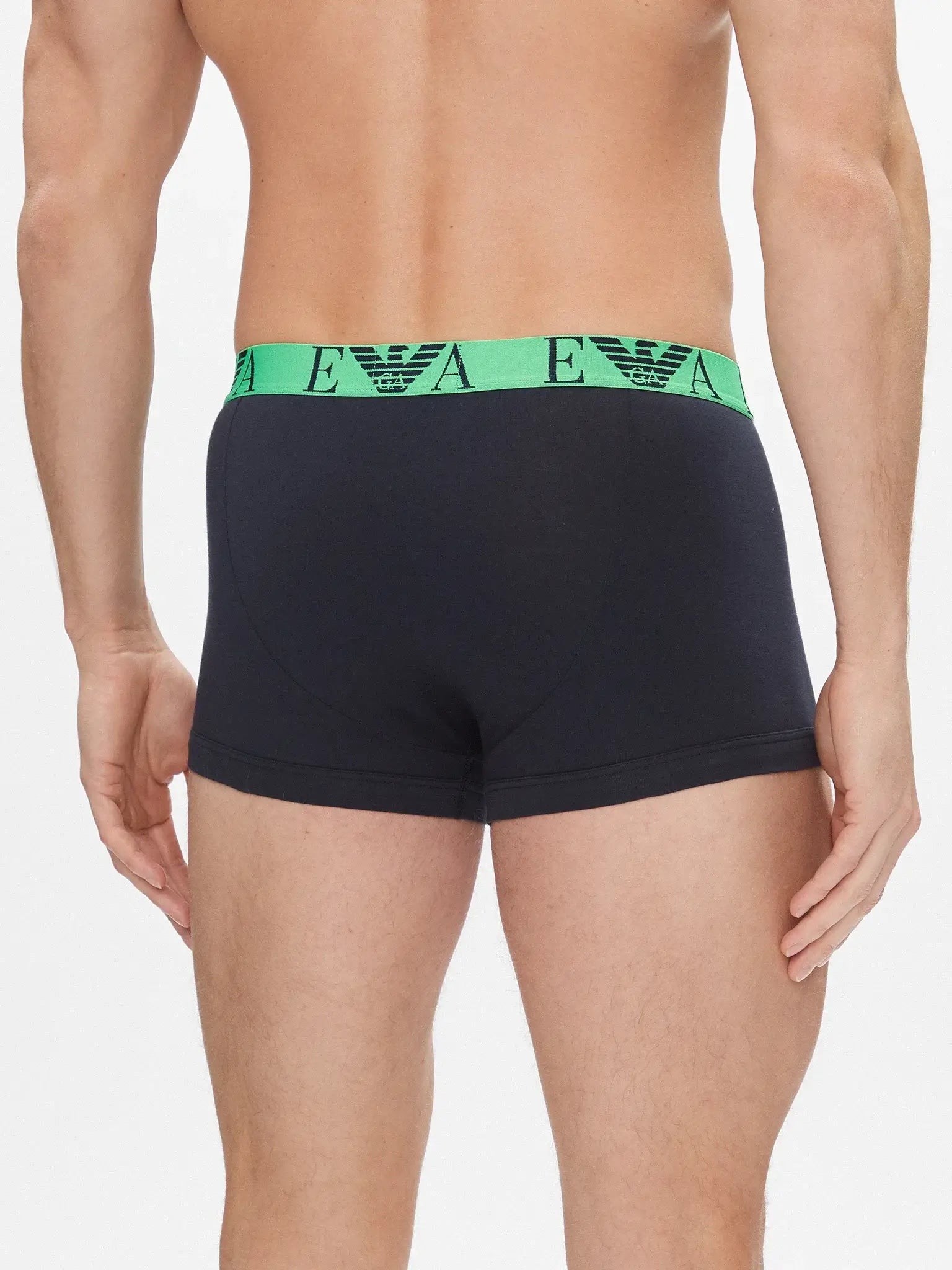 Emporio Armani 3 Pack Trunks Bold Monogram logo waistband - Navy Blue