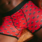 Swole Panda Bamboo Boxers – Red Gorilla Print | Eco-Friendly Comfort
