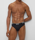 BOSS Men's 3 Pack Stretch Cotton Briefs - Olive/Black/Navy