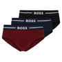 BOSS Men's 3 Pack Stretch Cotton Bold Briefs - Burgundy/Black/Navy