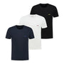 Boss 3 Pack Regular Fit Cotton T-Shirts Logo Embroidered - Navy/White/Black