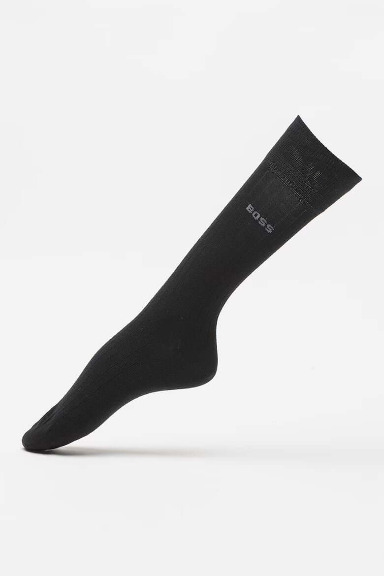 Boss 3 Pack Fine Rib Crew Socks - Black / Grey / Charcoal