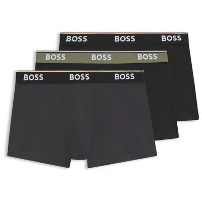 BOSS 3-Pack Stretch Cotton Trunks with logo waistbands - Multi Colour