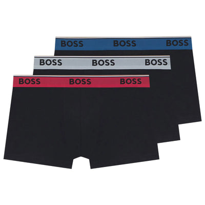 BOSS 3-Pack Power Stretch Cotton Trunks – Black Multi