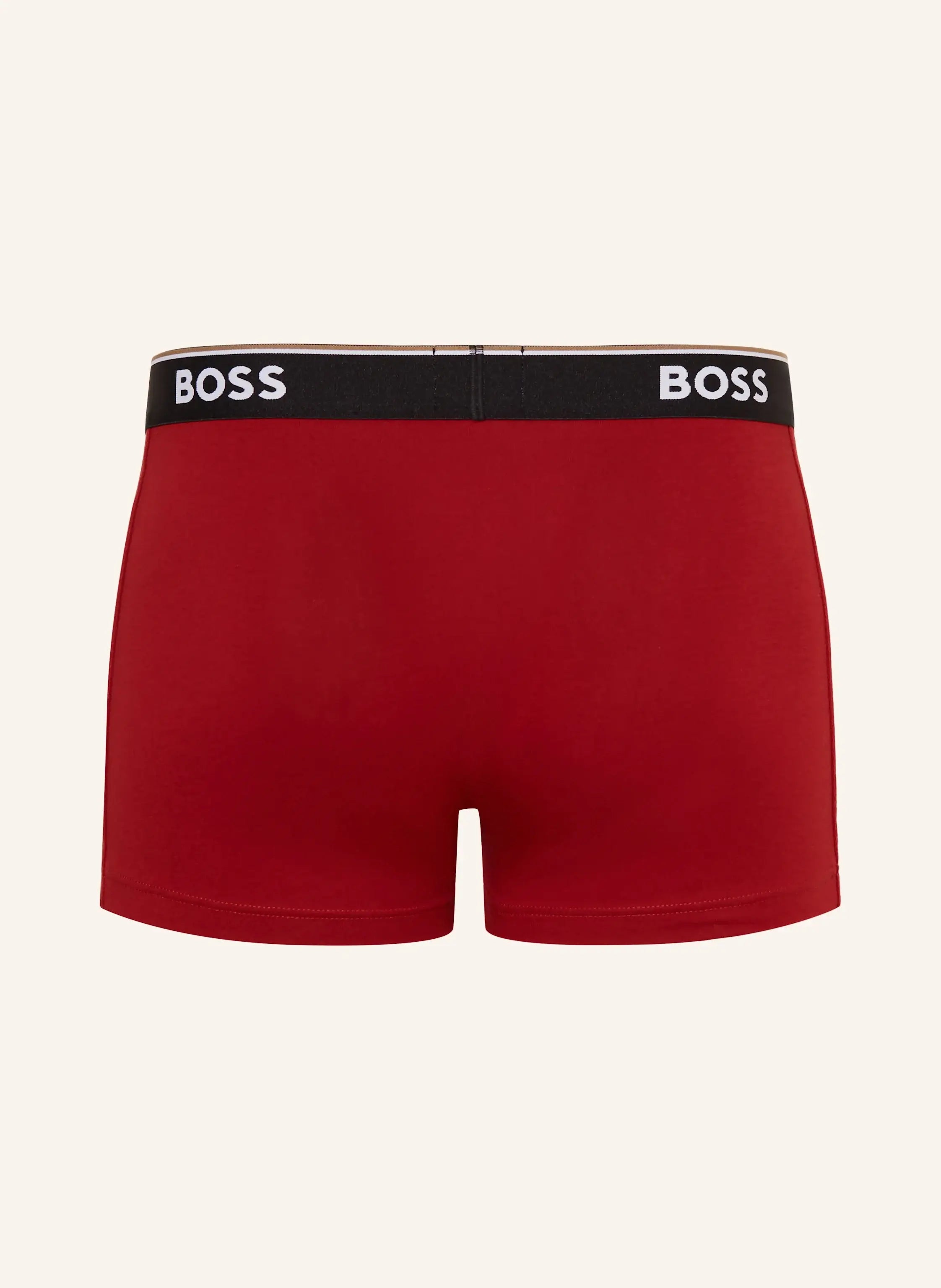 BOSS 3-Pack Stretch Cotton Trunks – Red/Black/Charcoal