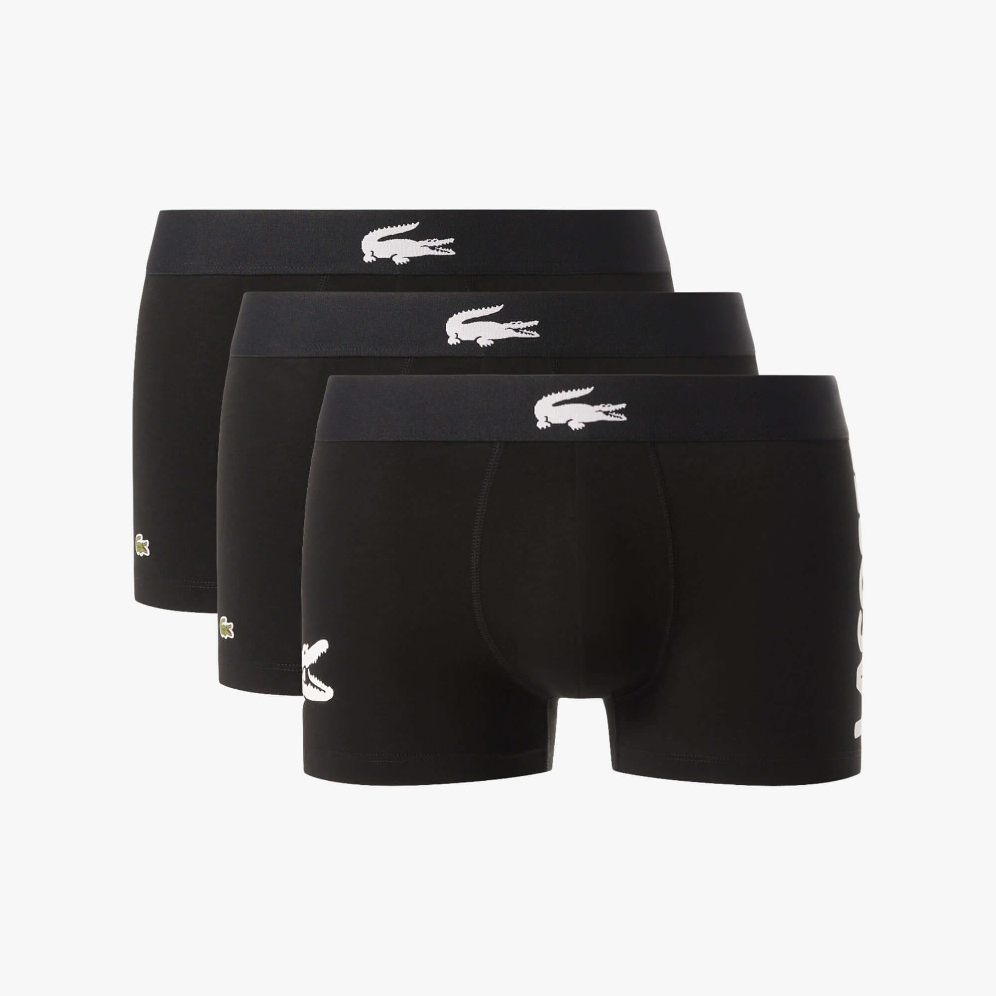 Lacoste Men's 3-Pack Stretch Cotton Trunks - Black Print Underwear