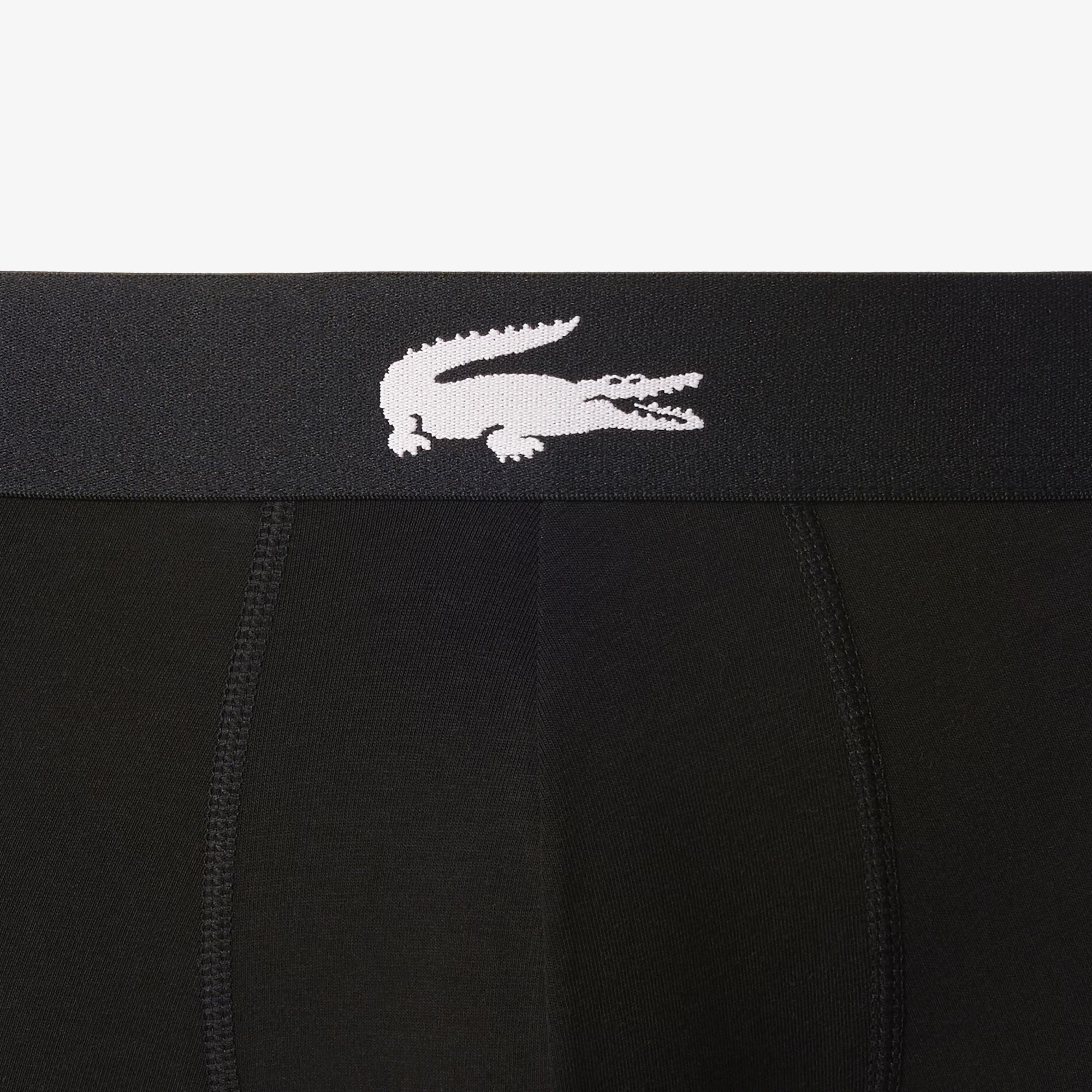 Lacoste Men's 3-Pack Stretch Cotton Trunks - Black Print Underwear