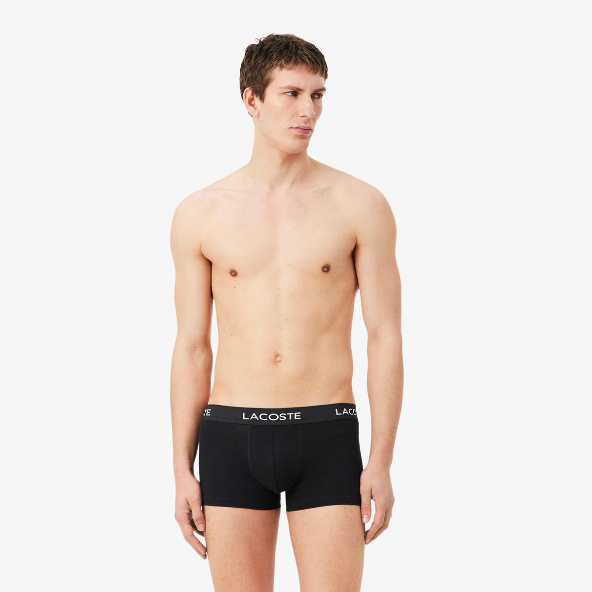 Lacoste 5H1292 black men's trunks front on model