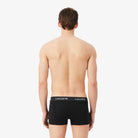Lacoste 5H1292 cotton stretch trunks black rear on model