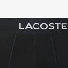 Lacoste black 5 pack trunks waistband branding detail