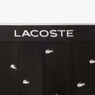 Lacoste Men’s 3-Pack Printed Stretch Trunks – Black Cotton Underwear