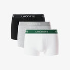 Lacoste Men’s Trunks Black, Grey, White – Stretch Cotton Logo Waistband Underwear