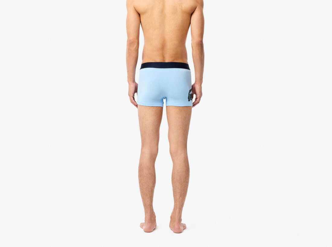 Lacoste Men’s Mismatched Stretch Cotton Trunk 3-Pack - Blue / Green / Navy Blue