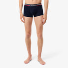 Lacoste 3-Pack Tricolor Waist Trunks - Navy Blue / Grey Chine / Red • W34