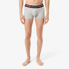 Lacoste 3-Pack Tricolor Waist Trunks - Navy Blue / Grey Chine / Red • W34