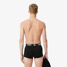 Lacoste black cotton stretch trunks 3 pack rear view