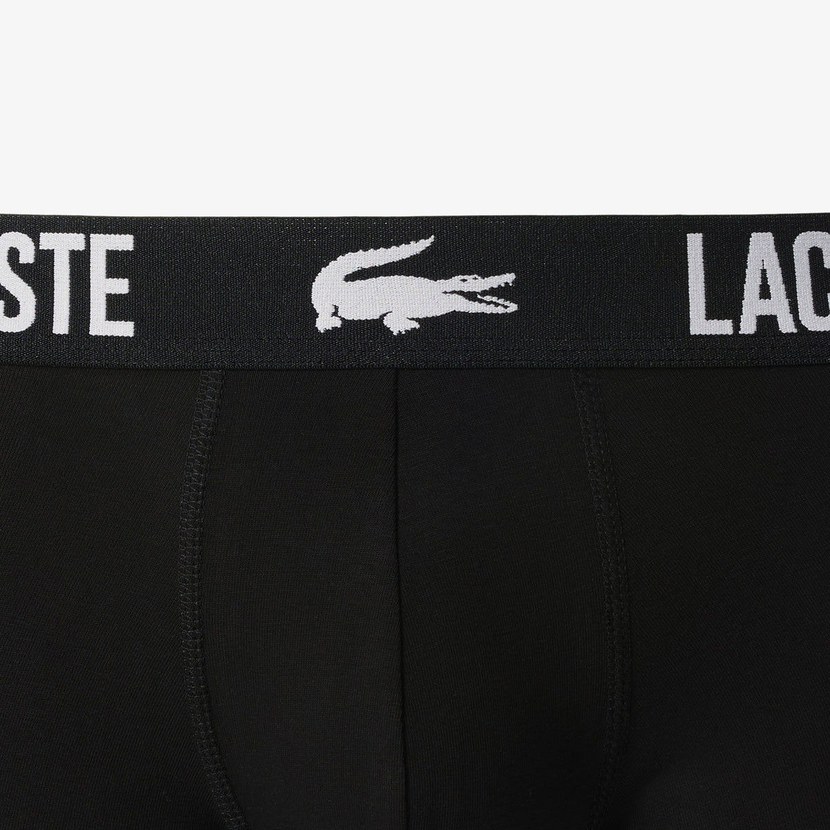 Lacoste 5H2393 black trunks jacquard logo waistband detail