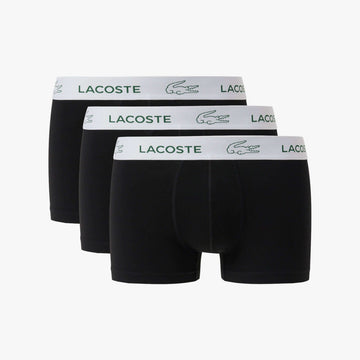 Lacoste 3-Pack Stretch Jersey Trunks – Tonal Logo Waistband