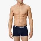 Lacoste 5H9305 navy blue men's logo waistband trunks front