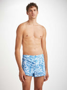 Derek Rose Men's Modern Fit Boxers Ledbury 70 Cotton Batiste Blue