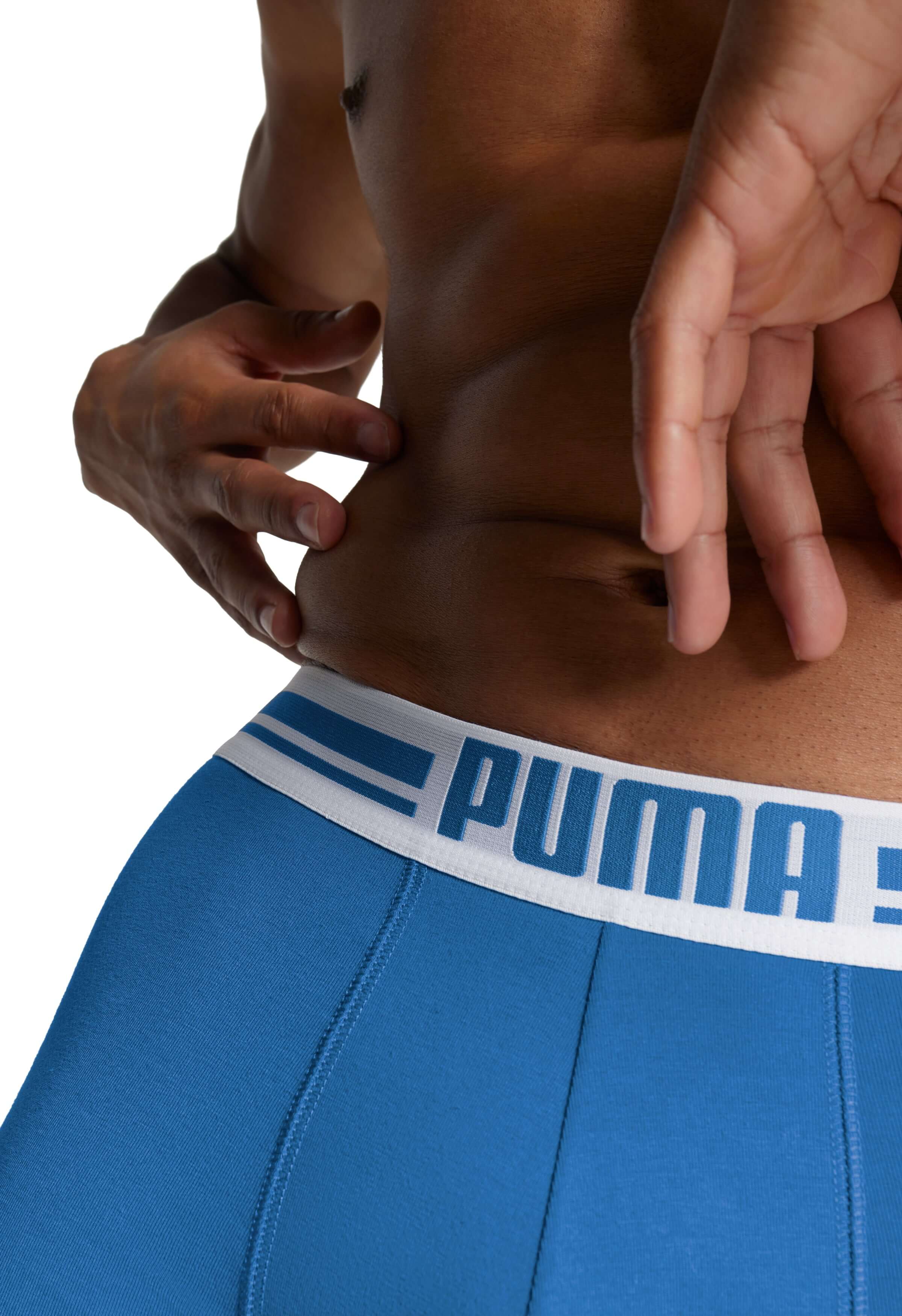 Puma Placed Logo Men's Boxer Underwear 2 Pack - Blue