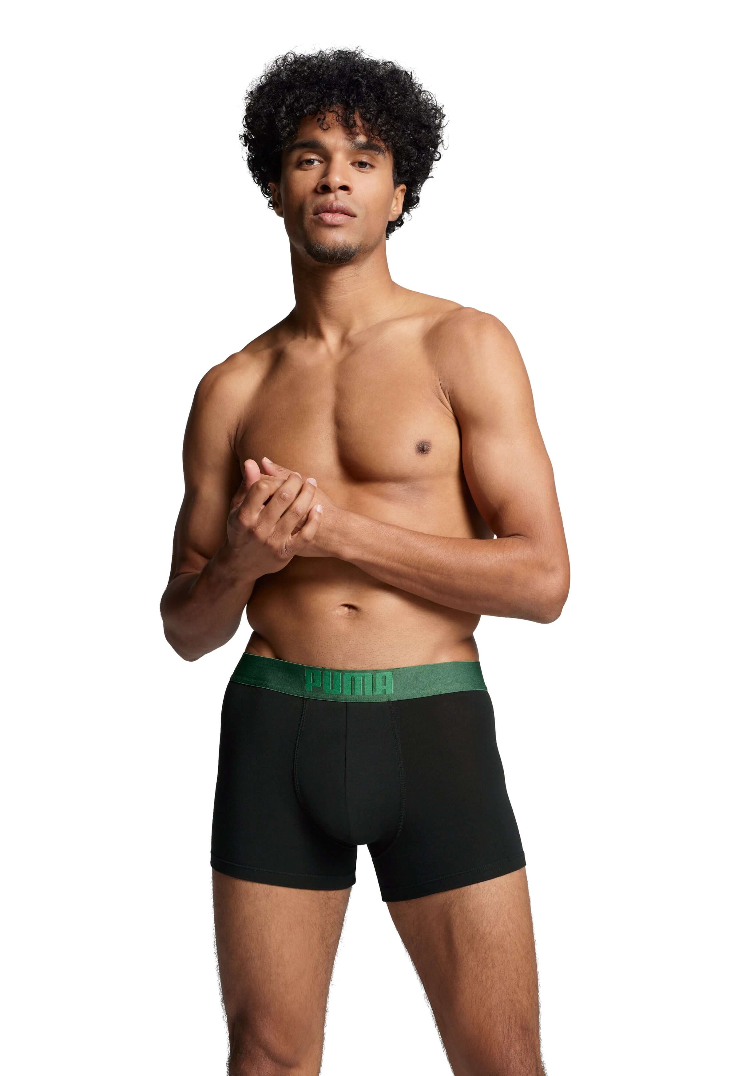 Puma Placed Logo Men's Boxer Underwear 2 Pack - Green