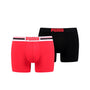 Puma Placed Logo Men's Boxer Underwear 2 Pack - Red/Black
