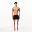 Lacoste Men's Stretch Cotton Boxer Briefs 3 Pack- Black